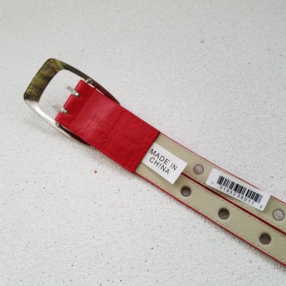 Red Leather Split Belt - Picture 6 of 6